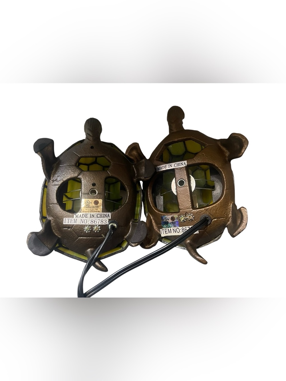 Tiffany-style turtle accent lamps set (2) - Picture 6 of 8